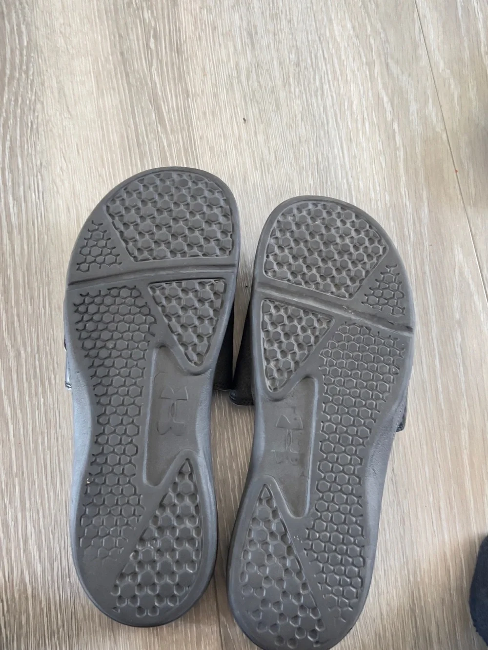Under Armour Black Slide Sandals with Silver Logo